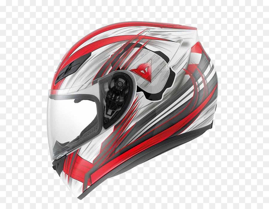 Roter und schwarzer Motorradhelm