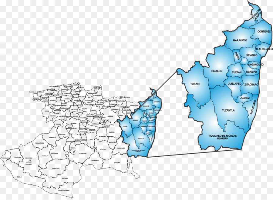 Region Zitácuaro Jungapeo Map Region, Privaten Straße in Michoacán