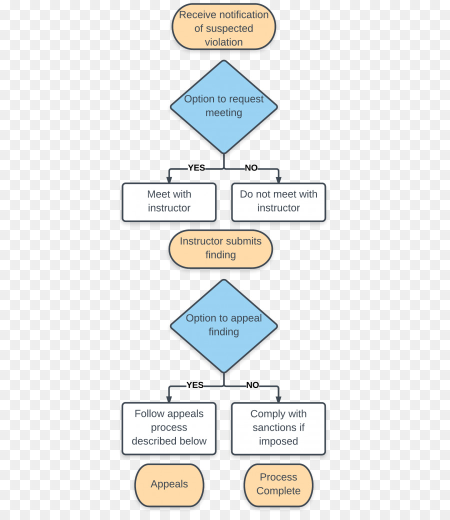 La disonestà accademica dello Studente Diagramma di flusso per l'integrità Accademica