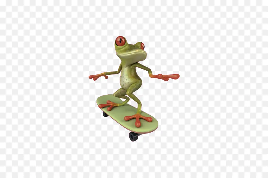 Skateboard fahrender Frosch-Cartoon