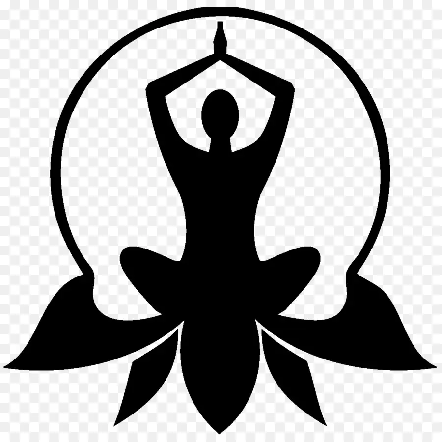 Yoga-Pose-Symbol mit Lotus