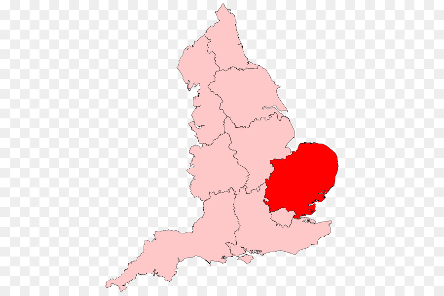 Karte mit Hervorhebung der Midlands in England