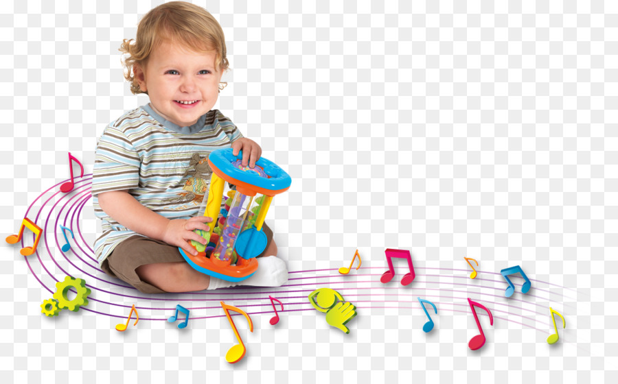 Baby spielt mit Musikspielzeug