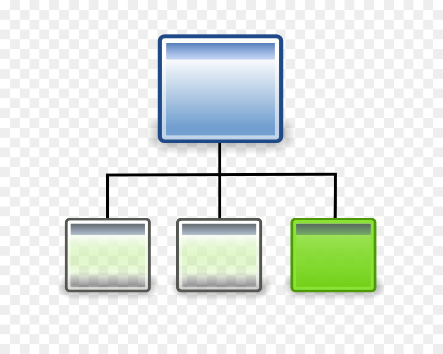 Buntes Hierarchiediagramm mit grünem Knoten