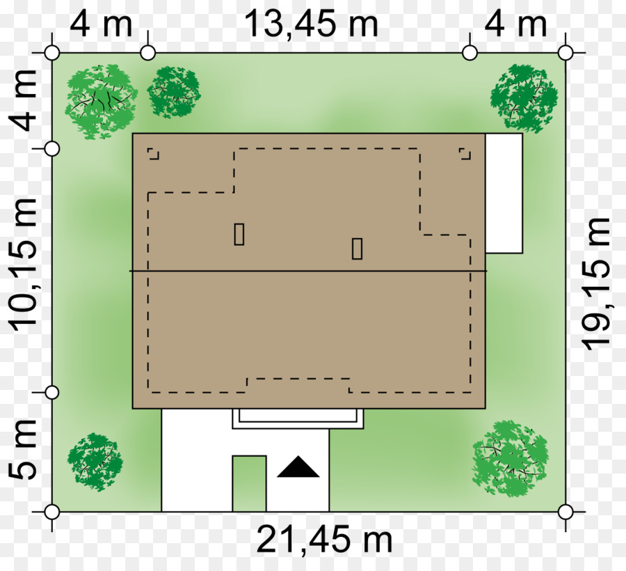 Haus Satteldach Garage das Grundstück