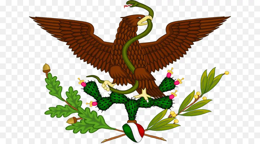 Emblema della bandiera messicana con aquila e serpente