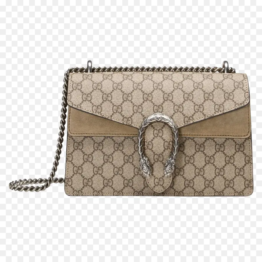 Beige Handbag with Chain Strap