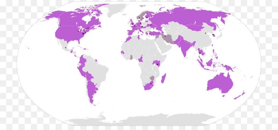 Mappa del mondo con evidenziazioni viola