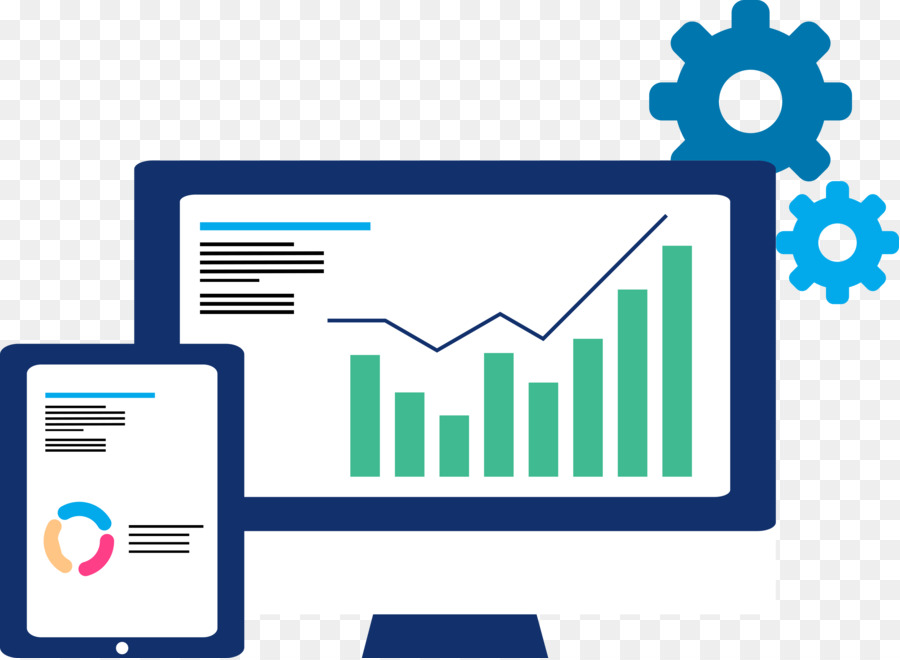 Computermonitor mit Grafik und Taschenrechner