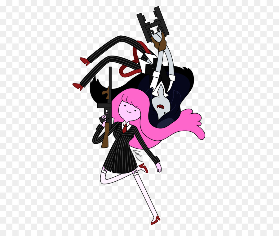 Personaggi animati con capelli rosa e neri