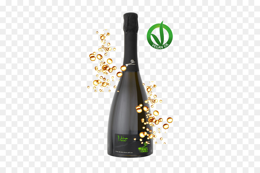 Champagnerflasche mit Blasen