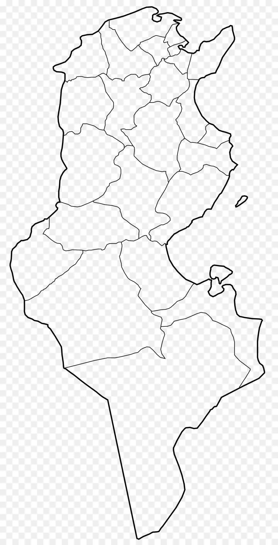 Cartina muta della Tunisia