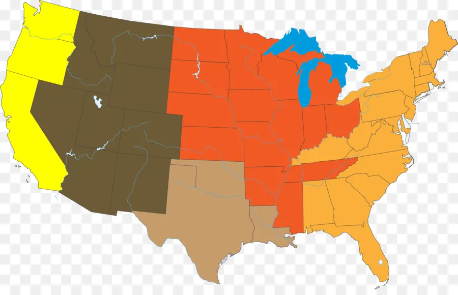 Bunte USA-Regionalkarte