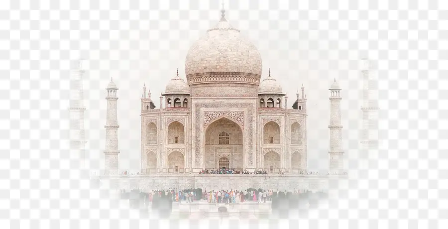 Taj Mahal im nebligen Hintergrund