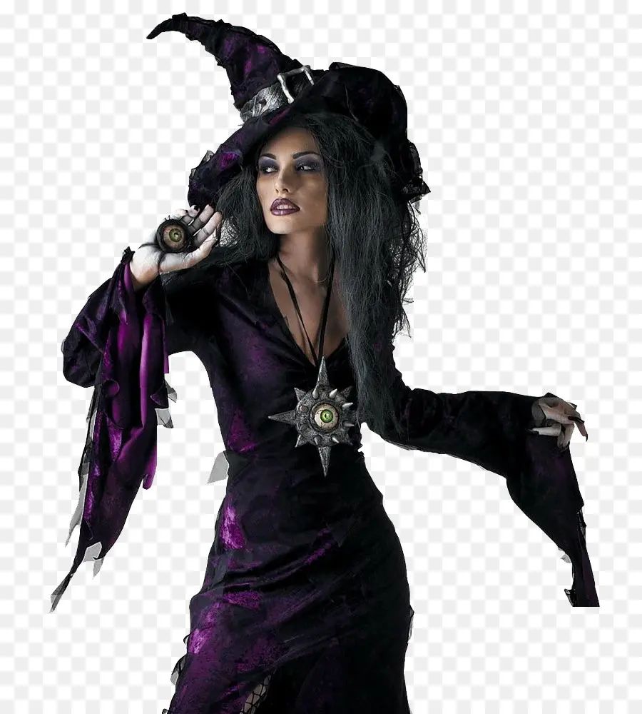 Costume da strega viola per Halloween