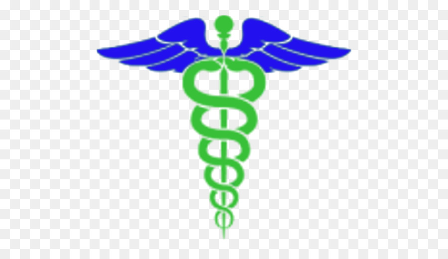 Blaues medizinisches Caduceus-Symbol