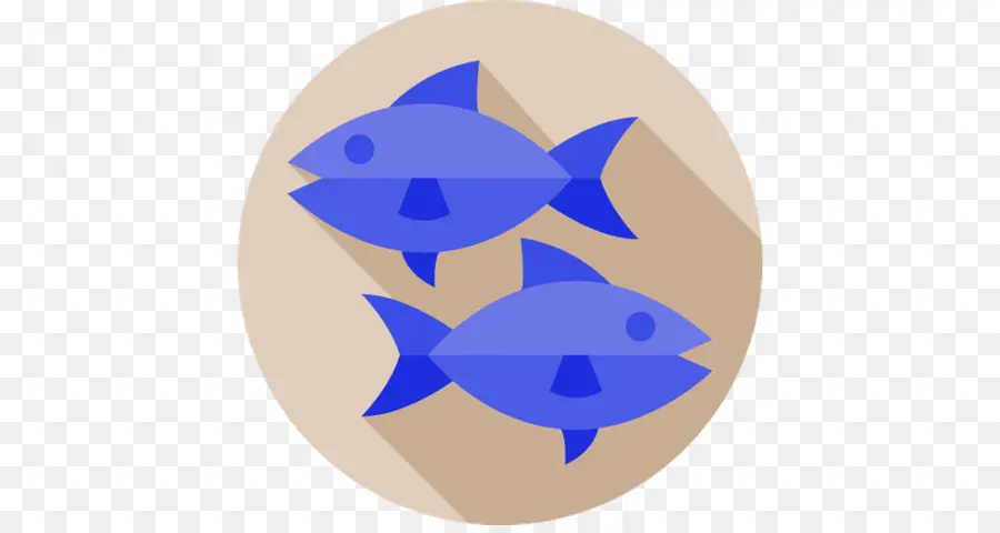 Blaues Fischsymbol im Kreis