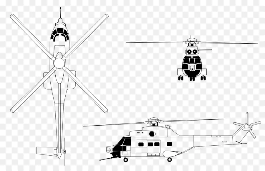 Disegno tecnico dell'elicottero