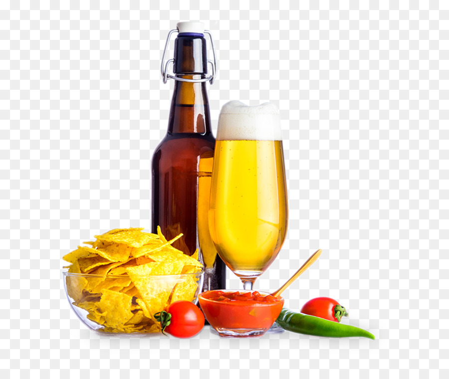 Bier mit Nachos und Salsa