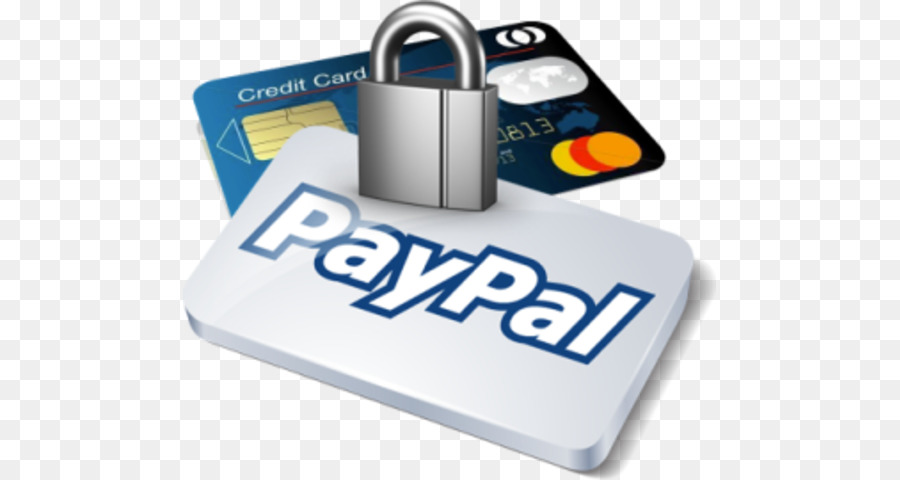 Logo PayPal con carta di credito e lucchetto