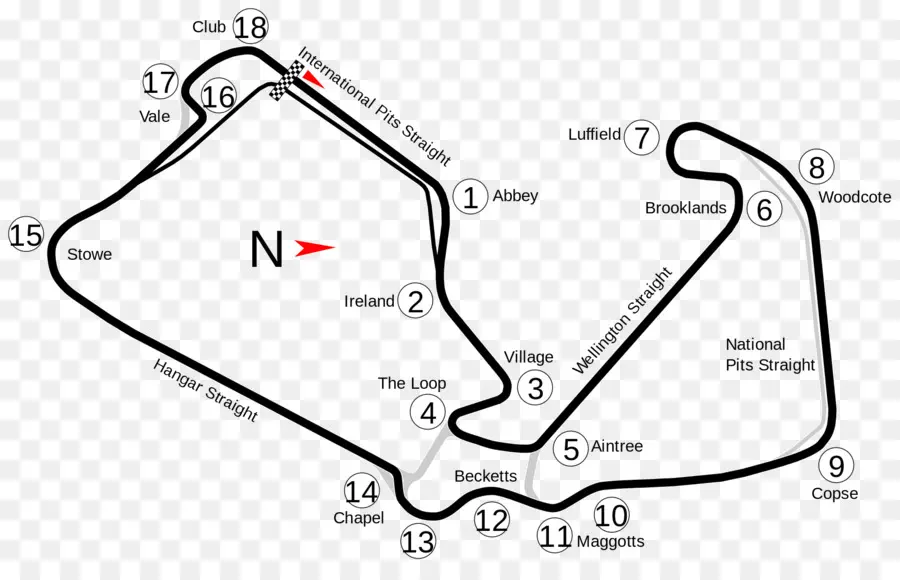 Mappa delle piste da corsa per gli sport motoristici