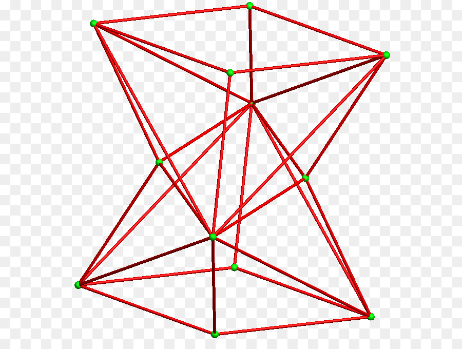 Geometrisches Fünfeck mit roten Linien