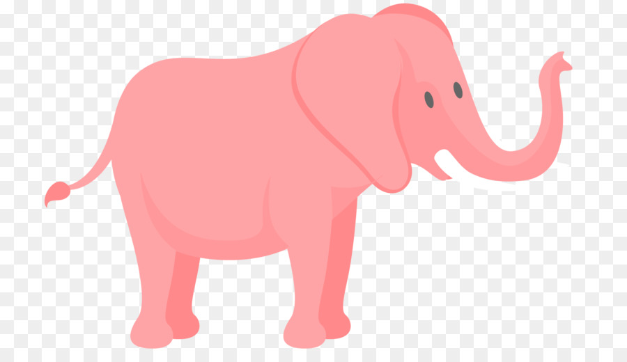 Fröhlicher rosa Cartoon-Elefant für Kinder