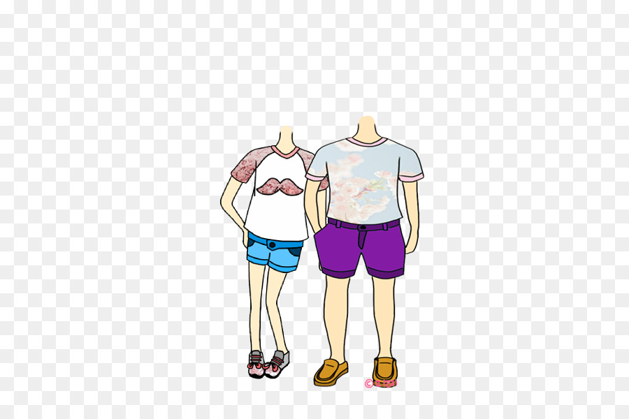 T-shirt Hip-Shorts Illustration, Menschliches Bein