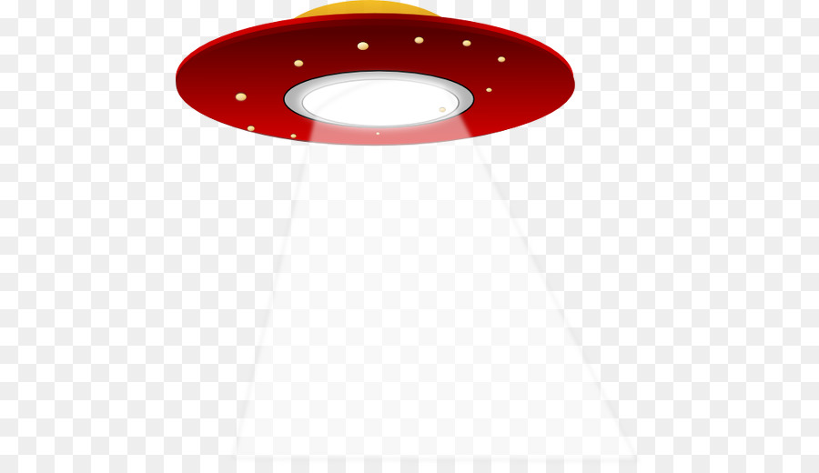 Rotes UFO mit Lichtstrahl