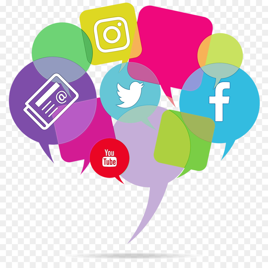 Social Media Icons in Speech Bubbles