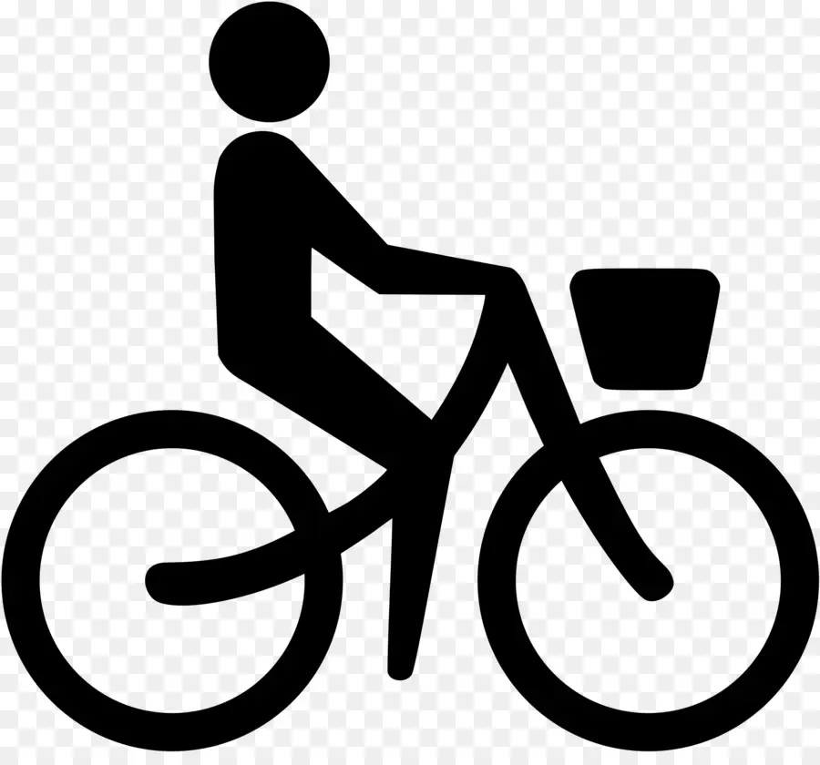 Cyclist Icon with Backpack