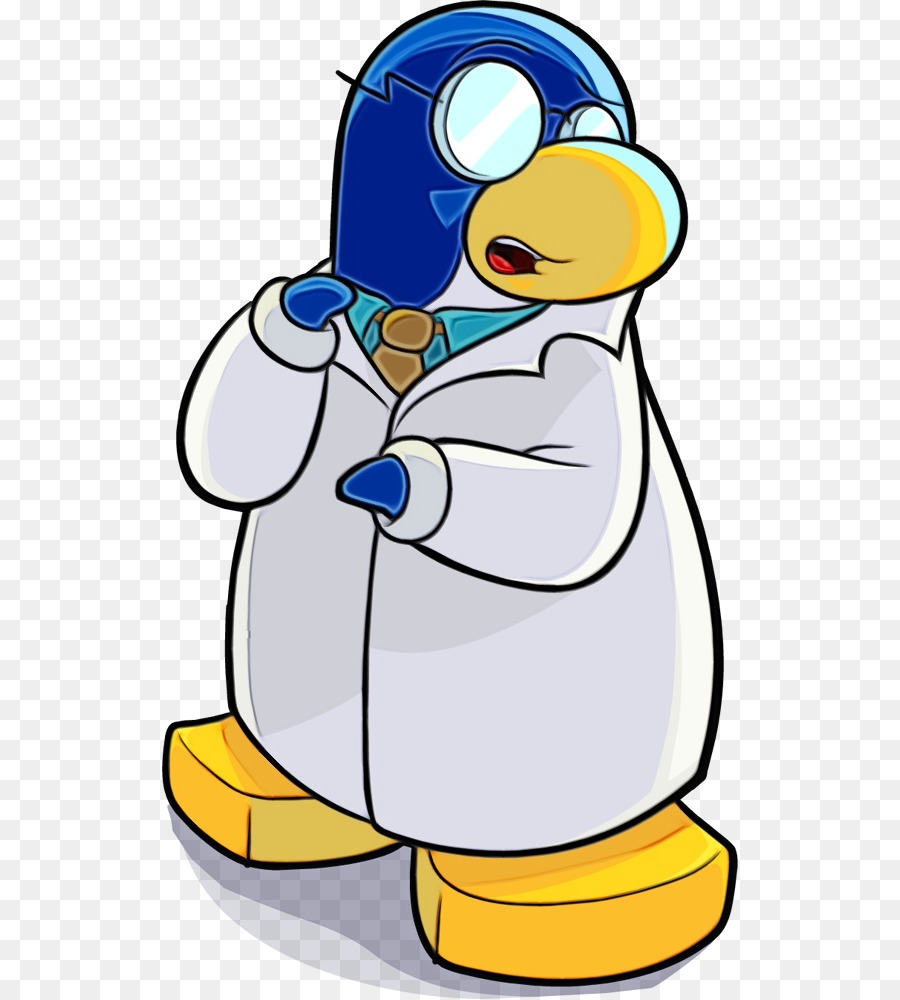 Scienziato pinguino in camice da laboratorio