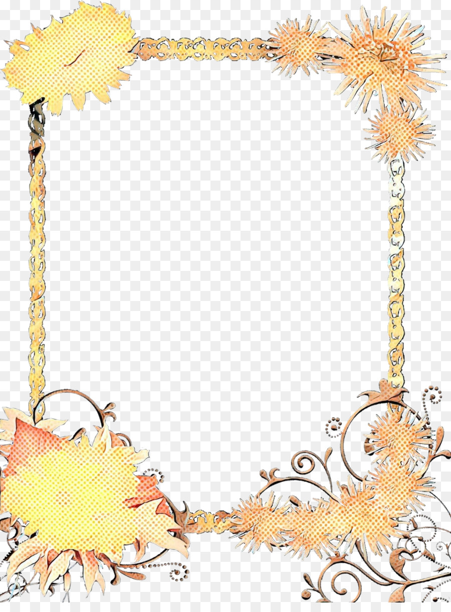 Floral Frame with Yellow and Orange Flowers