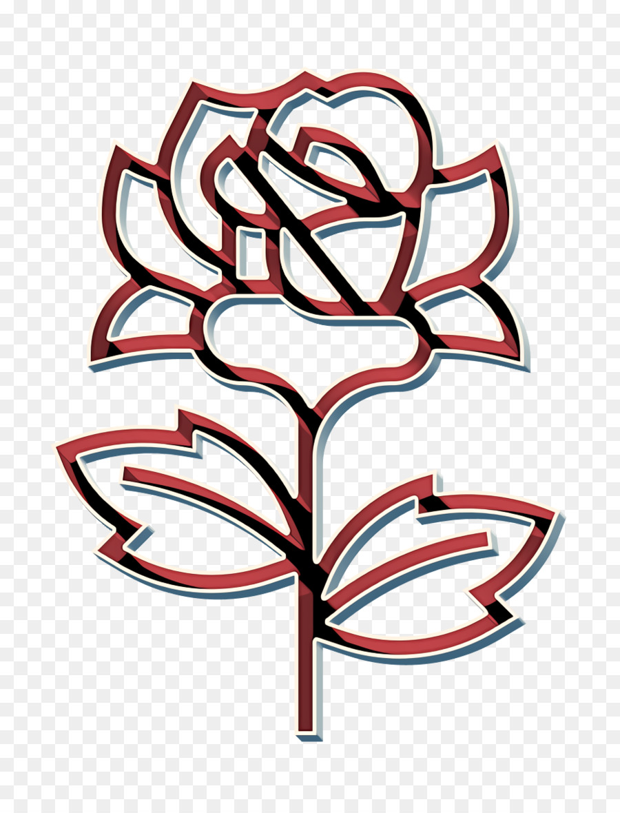 Rock'n'Roll-Symbol Rose-Symbol Blumen-Symbol