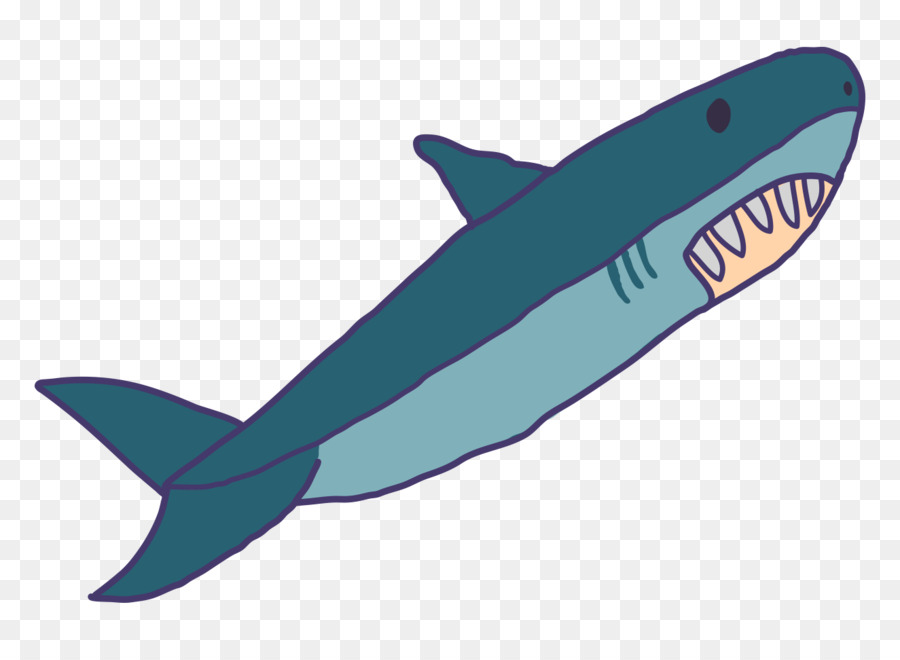 Cartoon Shark Brushing Teeth