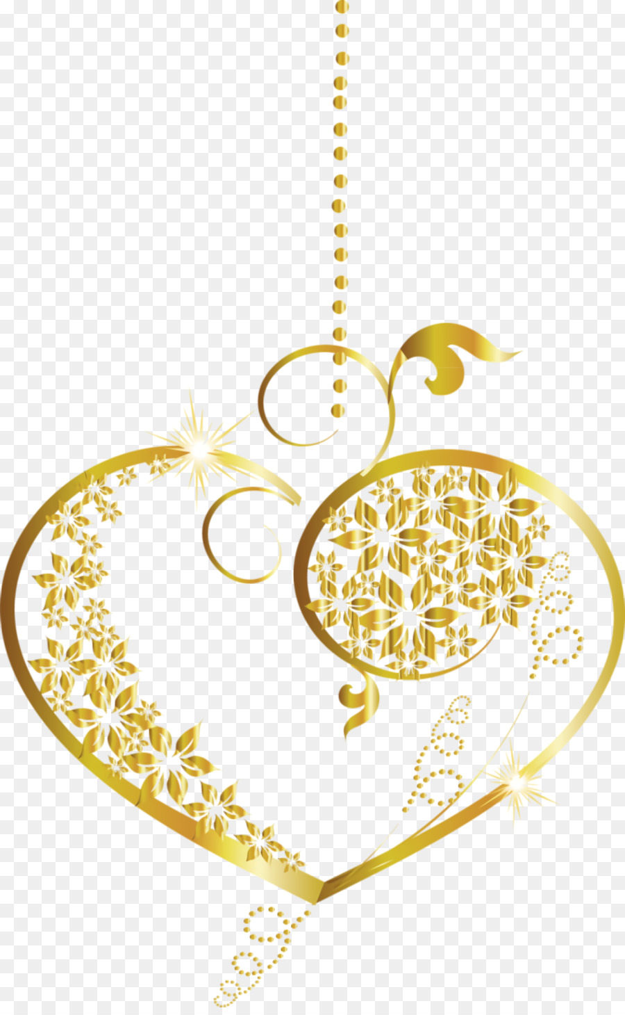 Golden Floral Heart Decoration