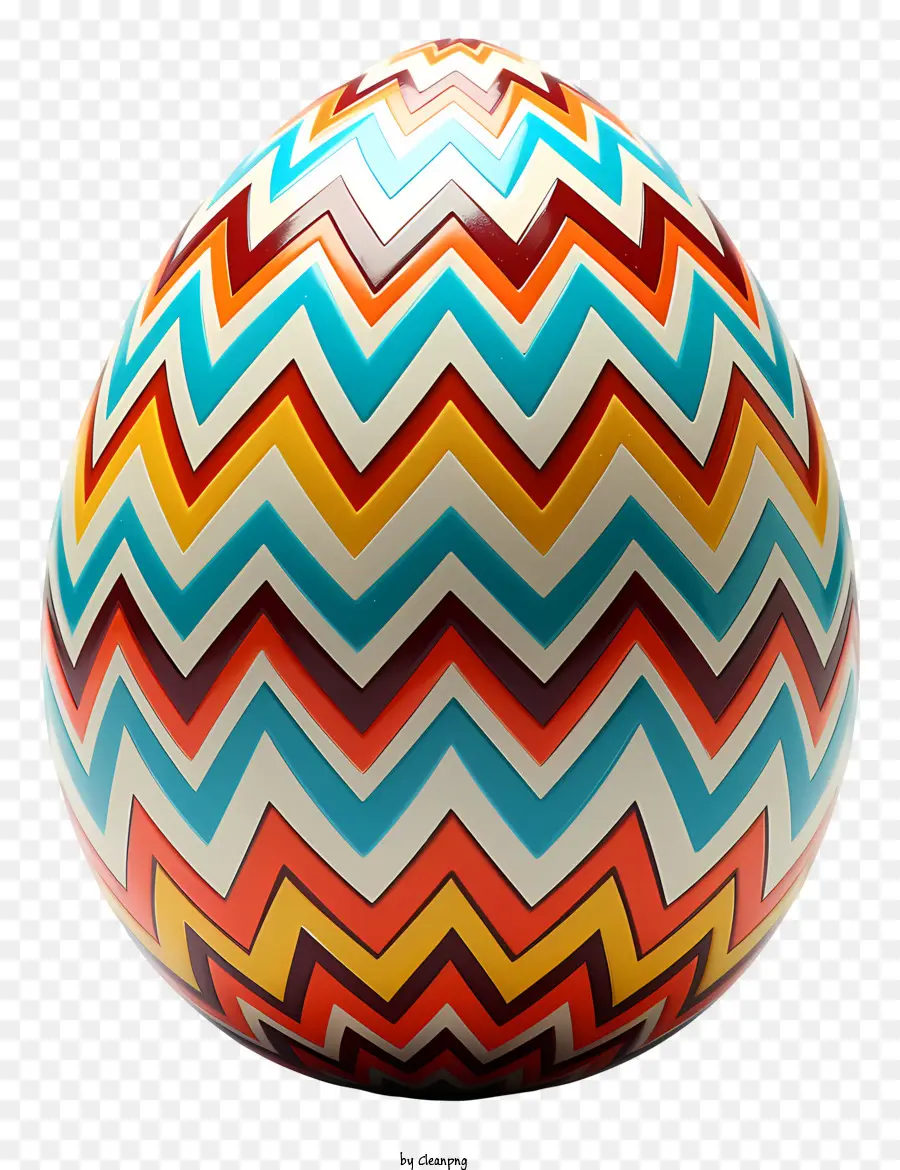 Uovo di Pasqua colorato con motivo a zigzag