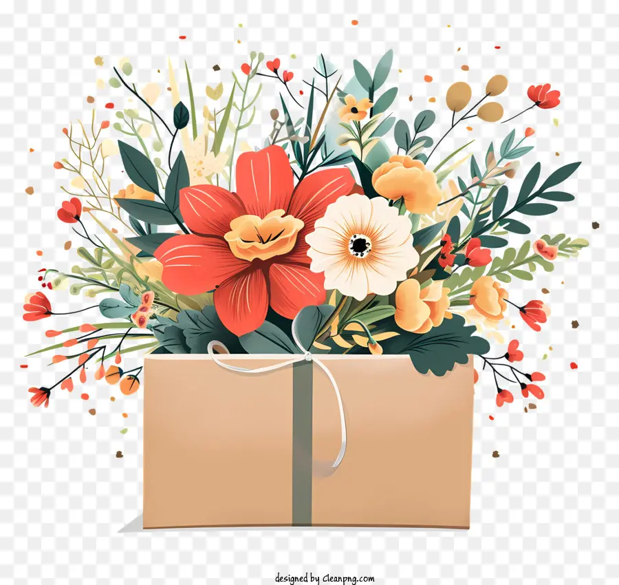 Wunderschöner Blumenstrauß mit Geschenkbox