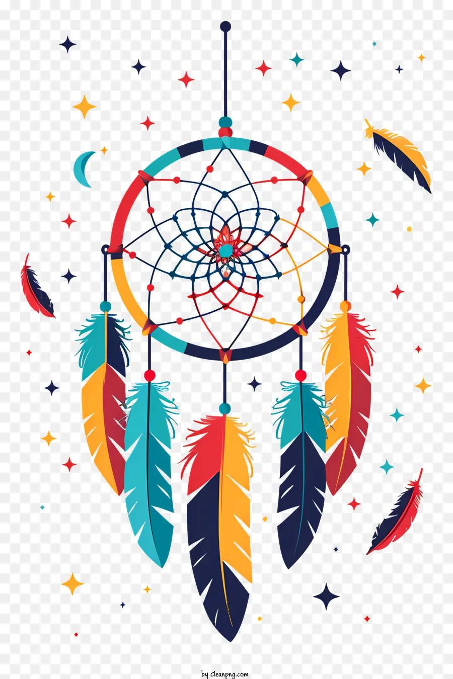 Dreamcatcher đầy màu sắc với lông vũ với