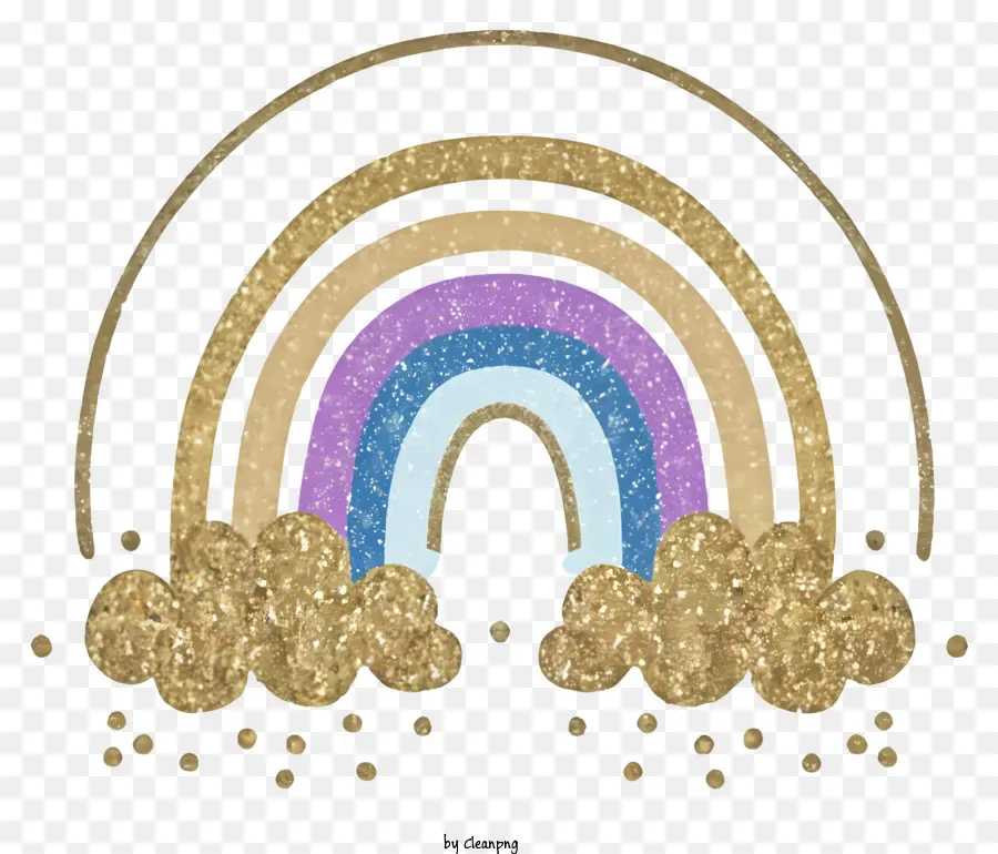 Arcobaleno oro e viola con nuvole