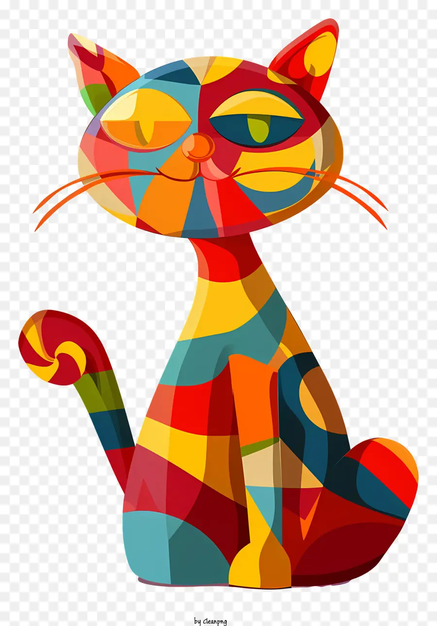 Gatto artistico colorato