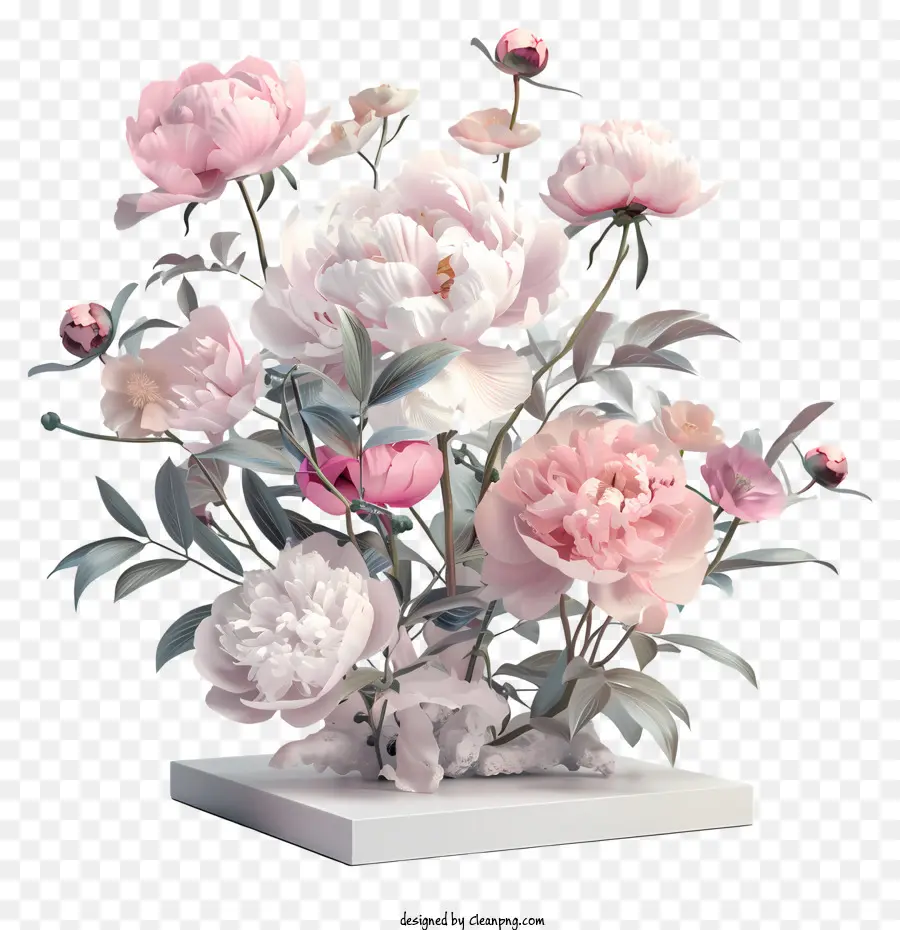 Bella disposizione di fiori rosa e bianchi