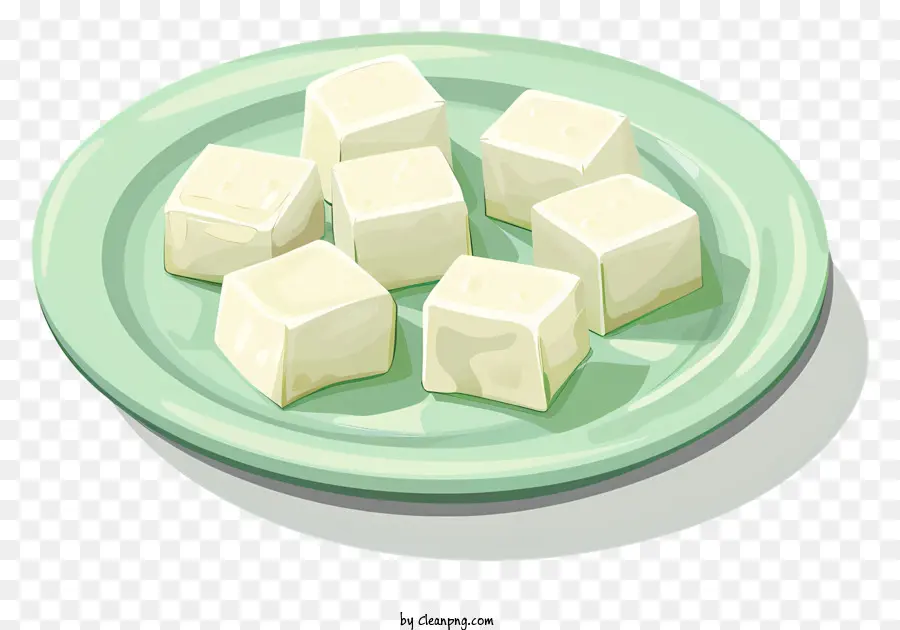 Cubi di tofu sul piatto