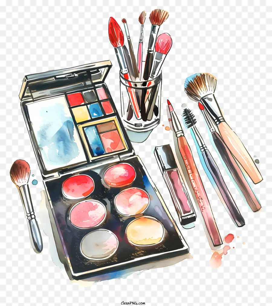 Kit trucco con pennelli e tavolozza