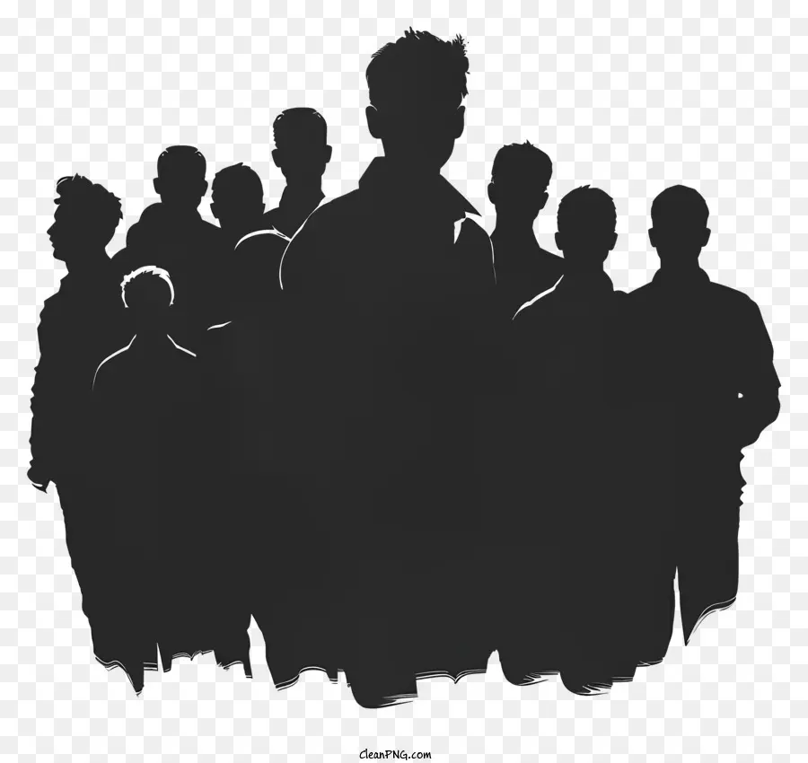 Silhouetten einer Gruppe von Menschen