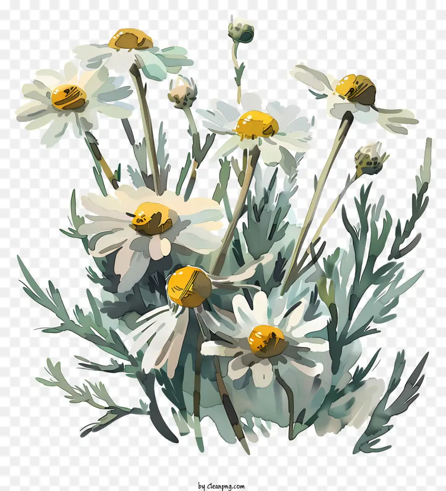 Illustration of Blooming Daisies