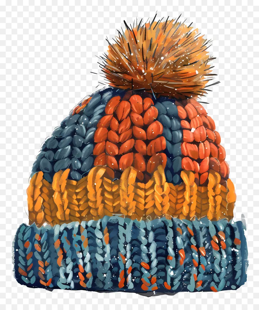 Bunte gestrickte Wintermütze