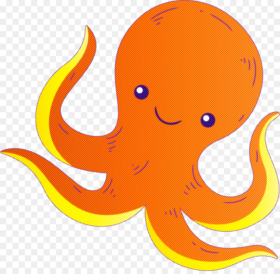 Niedlicher orangefarbener Cartoon-Oktopus