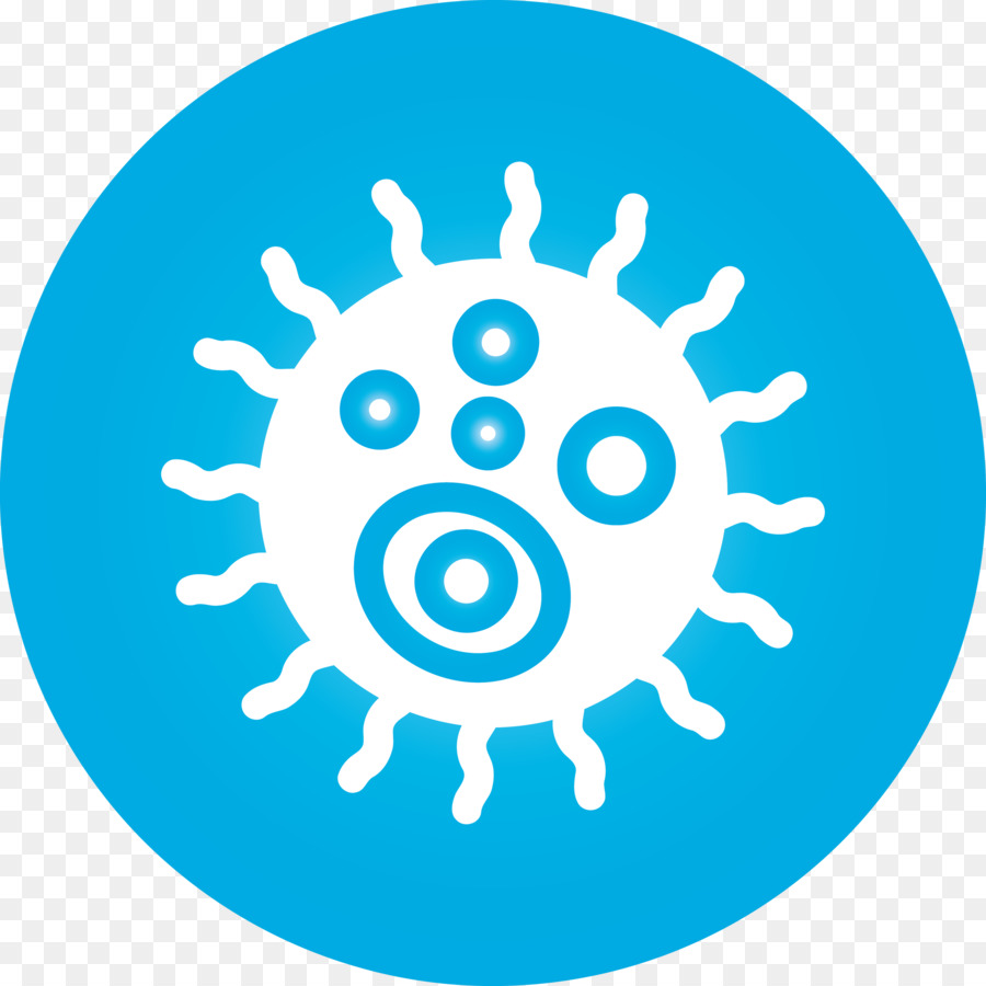 Blaues Virus-Symbol