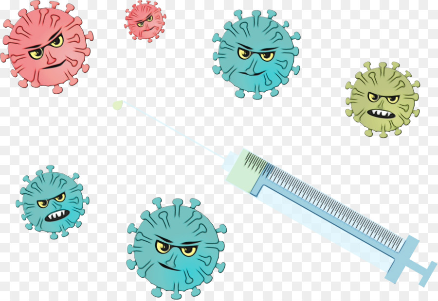 Ống tiêm và hình minh họa virus để tiêm vắc -xin